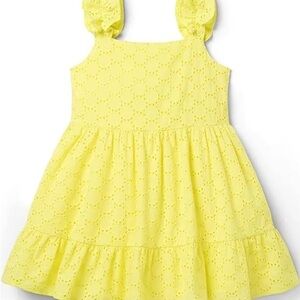 Janie and Jack Yellow Eyelet Kids Dress 3T